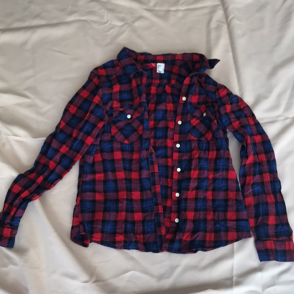 Red and blue checkered flannel